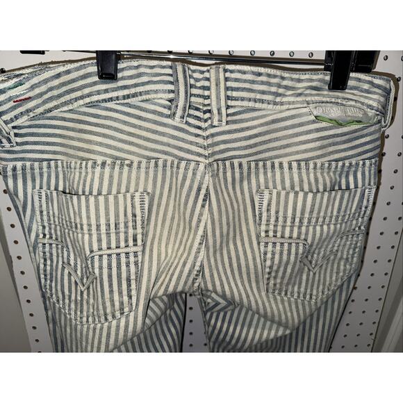 Diesel Safado Mens Designer Striped Jeans Size 32x30 Straight Fit Pre-owned - Picture 8 of 10